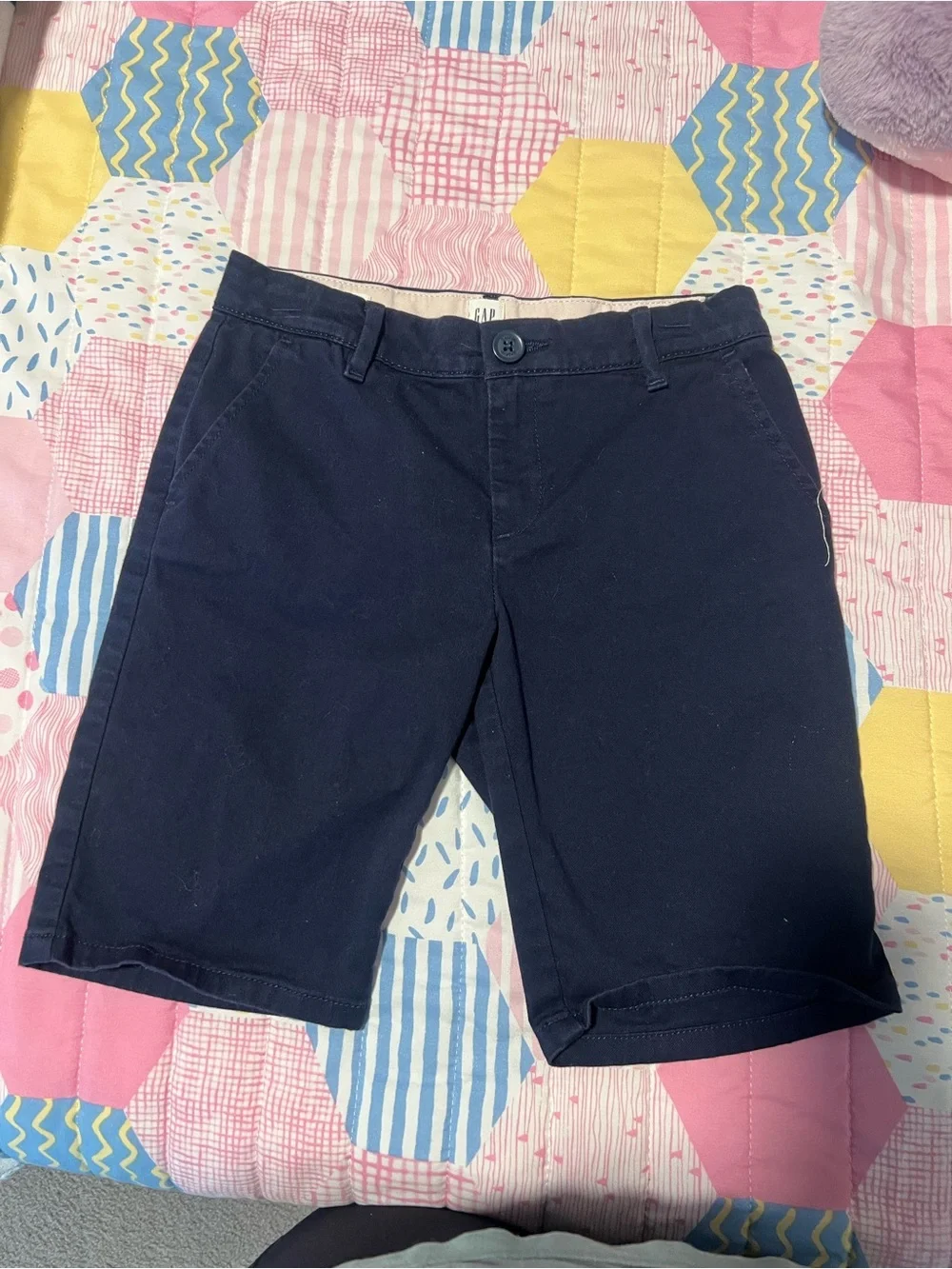GAP Men's Dark Navy Flat Front Chino Shorts